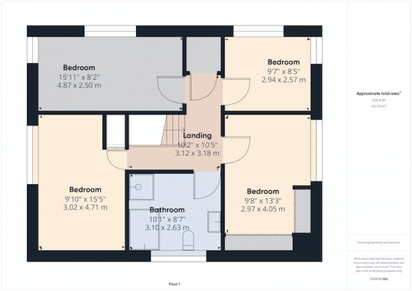 Floor Plan for 4 Bedroom Detached House for Sale in Brookfield Road, Chesterfield, Derbyshire, S44, S44, 6TS -  &pound300,000