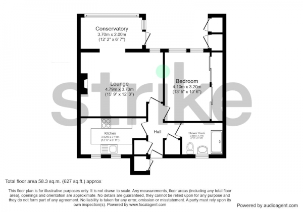 Floor Plan Image for 1 Bedroom Bungalow for Sale in Brock Gardens, Reading, Berkshire, RG30