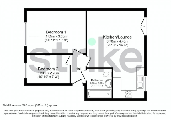 Floor Plan Image for 2 Bedroom Flat for Sale in Delph Hollow Way, St. Helens, Merseyside, WA9