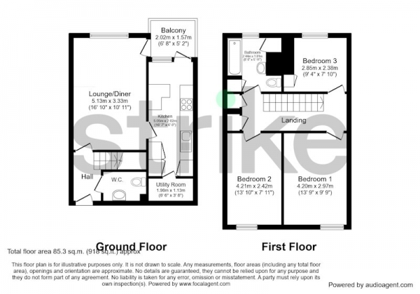 Floor Plan Image for 3 Bedroom Maisonette for Sale in De Beauvoir Road, London, London, N1