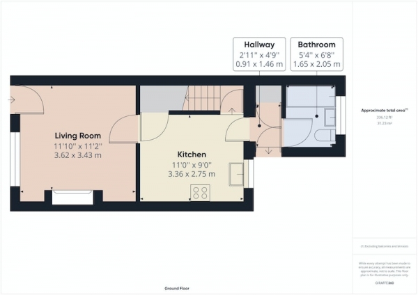 Floor Plan Image for 3 Bedroom Terraced House for Sale in Grove Avenue, Hemsworth, Pontefract, West Yorkshire, WF9