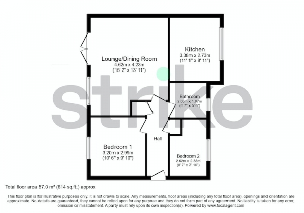 Floor Plan Image for 2 Bedroom Flat for Sale in Cormorant Court, Wallasey, Merseyside, CH45