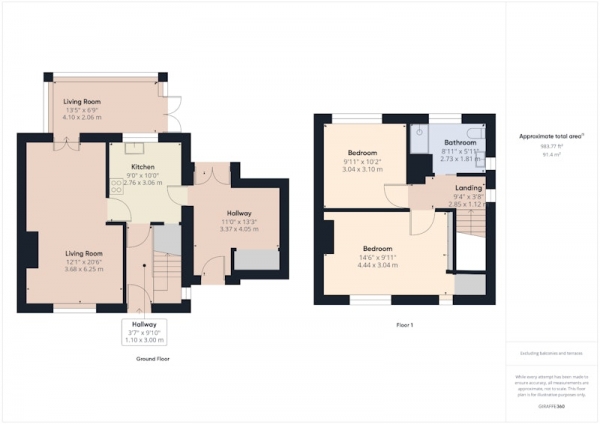 Floor Plan Image for 2 Bedroom Semi-Detached House for Sale in All Saints Road, Leeds, West Yorkshire, LS26