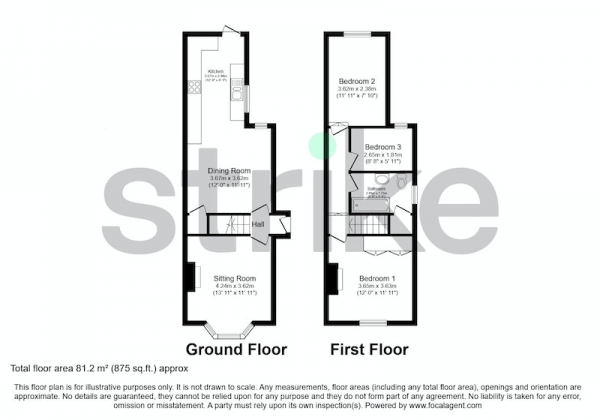 Floor Plan Image for 3 Bedroom Semi-Detached House for Sale in Andrews Close, Epsom, Surrey, KT17