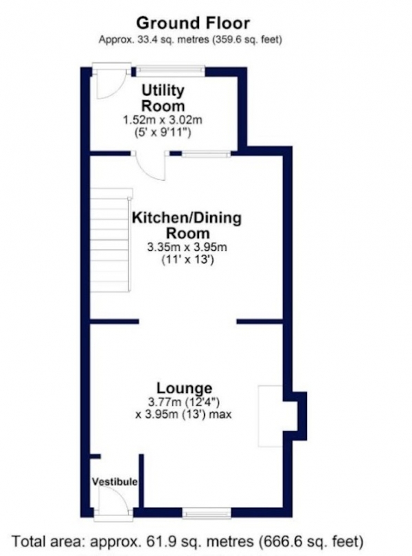 Floor Plan Image for 2 Bedroom Terraced House for Sale in St. Pauls Street, Clitheroe, Lancashire, BB7