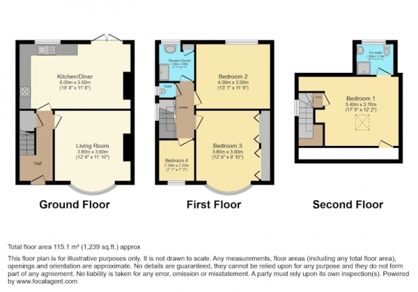 Floor Plan Image for 4 Bedroom Semi-Detached House for Sale in Queenswood Grove, York, York, YO24