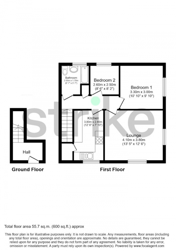 Floor Plan Image for 2 Bedroom Flat for Sale in Hazel Road, Alton, Hampshire, GU34