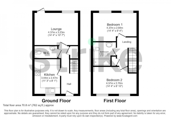 Floor Plan Image for 2 Bedroom Terraced House for Sale in Loachbrook Farm Way, Congleton, Cheshire, CW12