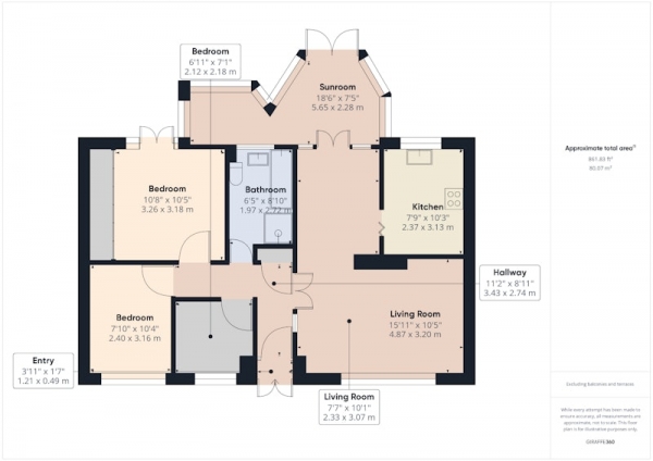 Floor Plan Image for 3 Bedroom Bungalow for Sale in Longfield Drive, Rotherham, South Yorkshire, S65