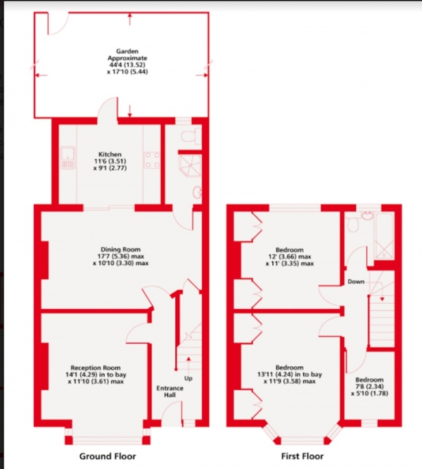 Floor Plan Image for 3 Bedroom Terraced House for Sale in Victoria Road, Mitcham, London, CR4