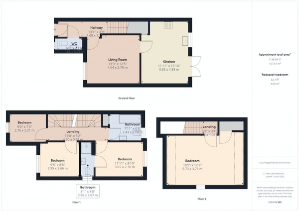 Floor Plan for 4 Bedroom Semi-Detached House for Sale in Hollins Park Gardens, Preston, Lancashire, PR3, PR3, 0DB -  &pound325,000