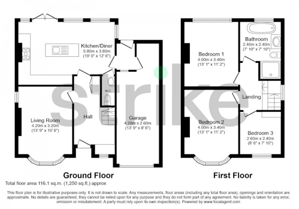 Floor Plan Image for 3 Bedroom Detached House for Sale in Lilleker Rise, Nottingham, Nottinghamshire, NG5