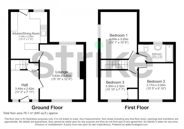 Floor Plan Image for 3 Bedroom Semi-Detached House for Sale in Woodplumpton Road, Preston, Lancashire, PR2