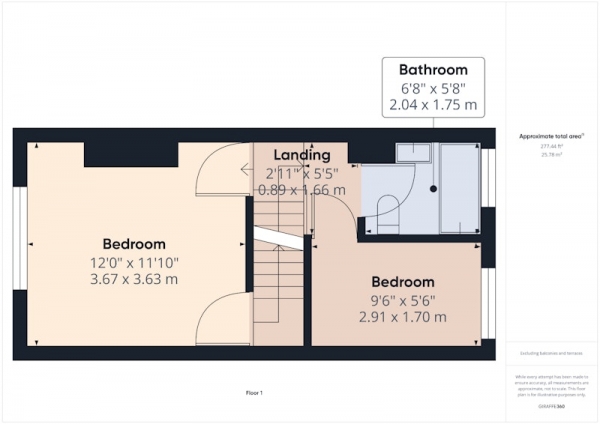 Floor Plan Image for 2 Bedroom Terraced House for Sale in Poucher Street, Rotherham, South Yorkshire, S61