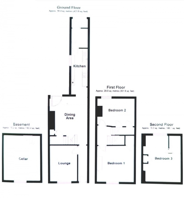 Floor Plan Image for 3 Bedroom Terraced House for Sale in Melville Road, Maidstone, Kent, ME15