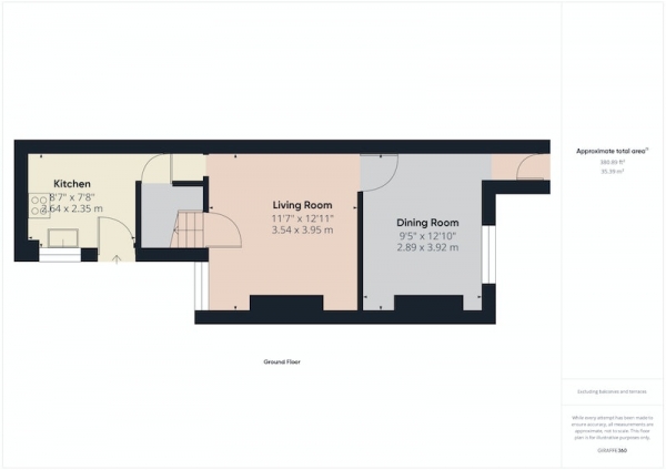 Floor Plan Image for 2 Bedroom Terraced House for Sale in Doe Quarry Terrace, Sheffield, South Yorkshire, S25