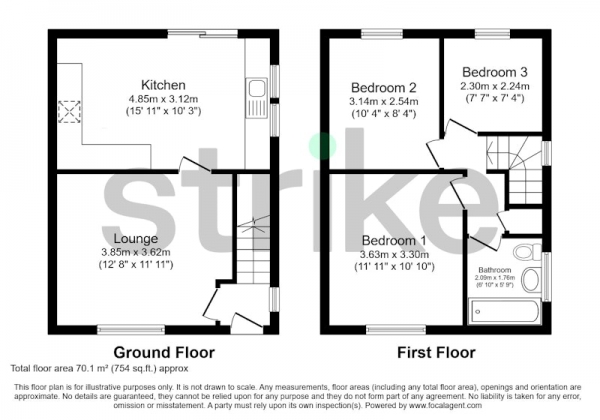 Floor Plan Image for 3 Bedroom Semi-Detached House for Sale in Tadcaster Road, Sheffield, South Yorkshire, S8