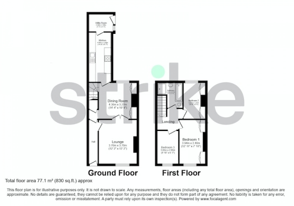 Floor Plan Image for 3 Bedroom Terraced House for Sale in St. Andrews Road, Preston, Lancashire, PR1