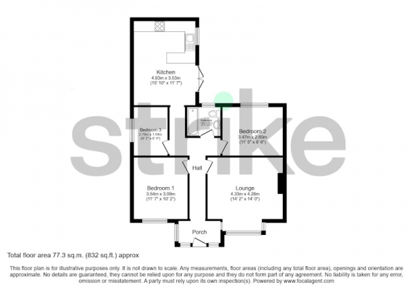 Floor Plan Image for 3 Bedroom Bungalow for Sale in Laund Road, Huddersfield, West Yorkshire, HD3