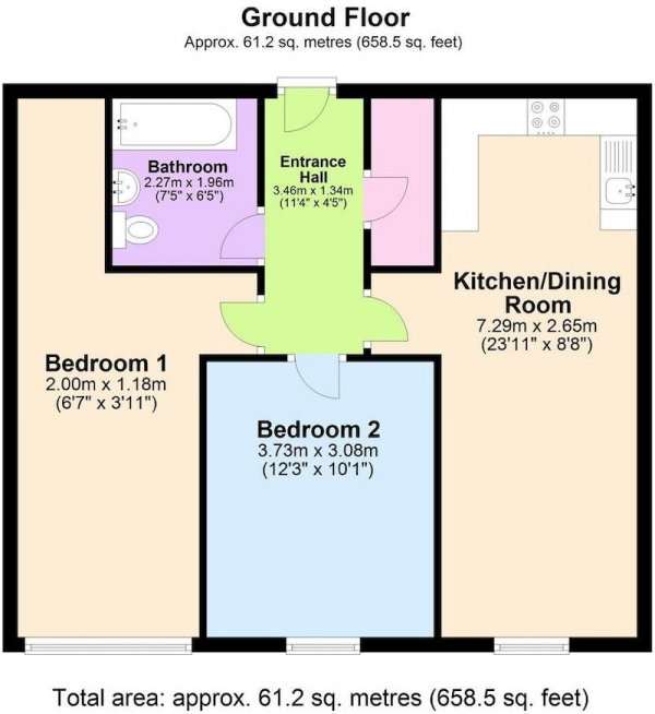 Floor Plan Image for 2 Bedroom Flat for Sale in Jersey Street, Manchester, Greater Manchester, M4