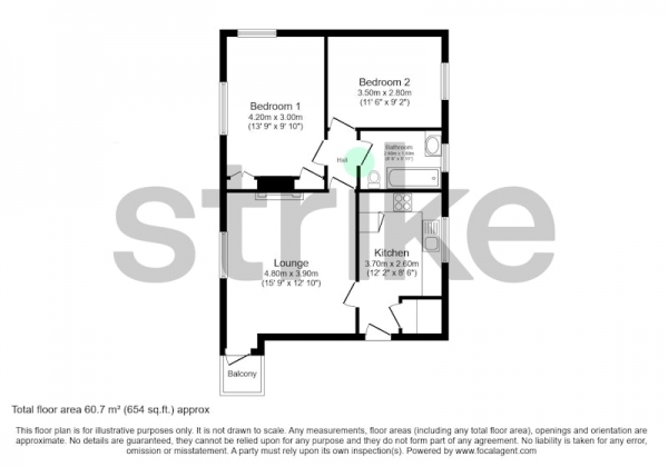 Floor Plan Image for 2 Bedroom Maisonette for Sale in Pinnock Place, Coventry, West Midlands, CV4