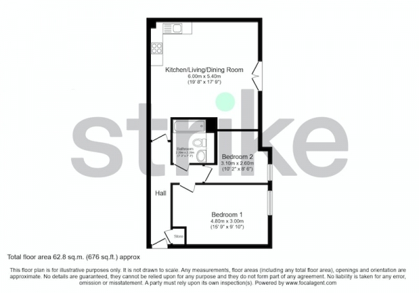 Floor Plan Image for 2 Bedroom Flat for Sale in Pavior Road, Nottingham, Nottinghamshire, NG5