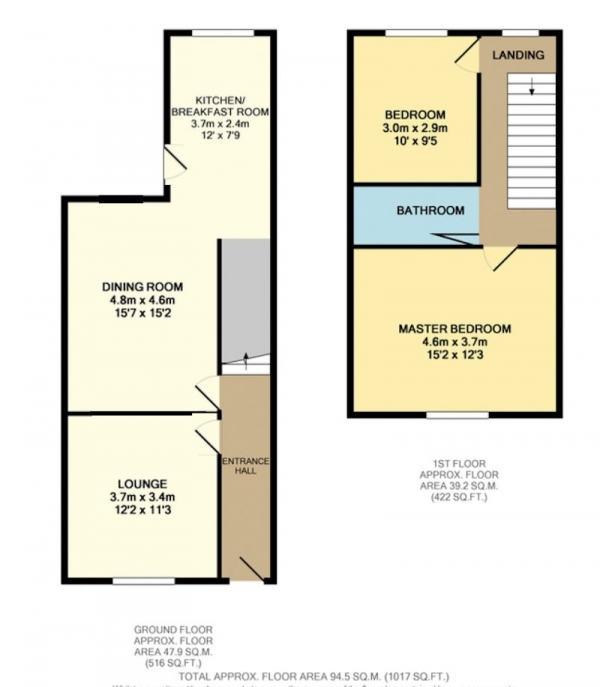 Floor Plan Image for 2 Bedroom Terraced House for Sale in Beech Avenue, Darwen, Lancashire, BB3