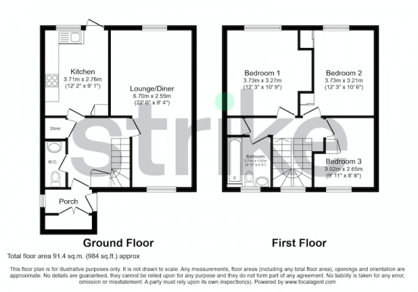 Floor Plan Image for 3 Bedroom Terraced House for Sale in Dalemeadow Road, Liverpool, Liverpool, L14