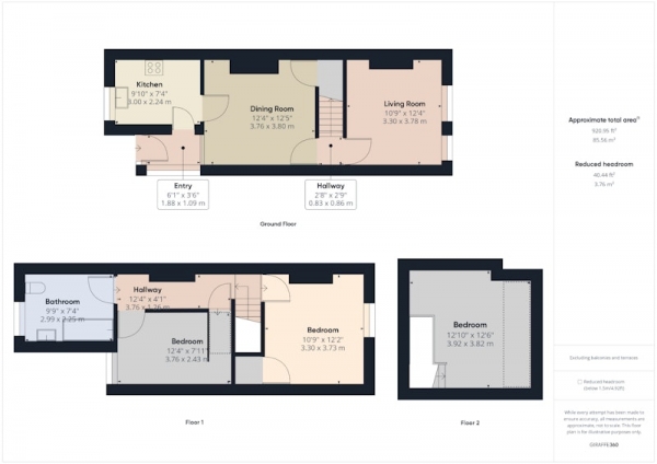 Floor Plan for 3 Bedroom End of Terrace House for Sale in Worksop Road, Chesterfield, Derbyshire, S43, S43, 3DH - OIRO &pound140,000