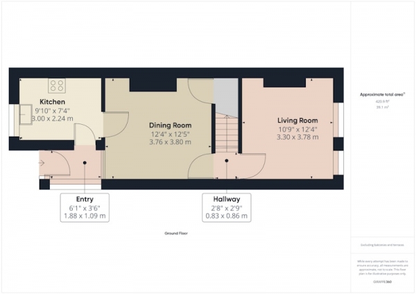 Floor Plan for 3 Bedroom End of Terrace House for Sale in Worksop Road, Chesterfield, Derbyshire, S43, S43, 3DH - OIRO &pound140,000