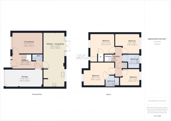 Floor Plan Image for 4 Bedroom Detached House for Sale in Pilkington Close, Wakefield, West Yorkshire, WF1