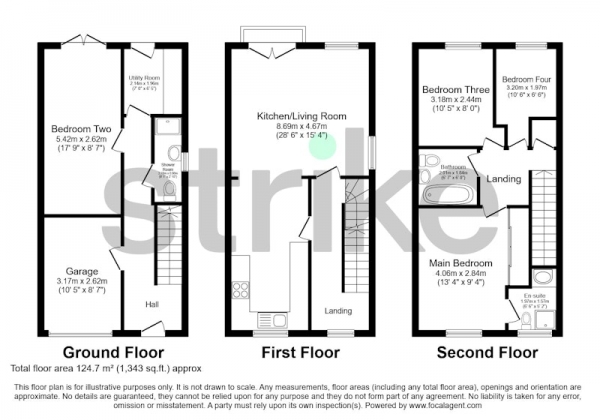 Floor Plan Image for 4 Bedroom Terraced House for Sale in Hanby Close, Huddersfield, West Yorkshire, HD8