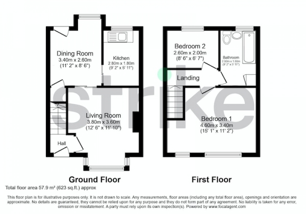 Floor Plan Image for 2 Bedroom Terraced House for Sale in King Street West, Stockport, Greater Manchester, SK3