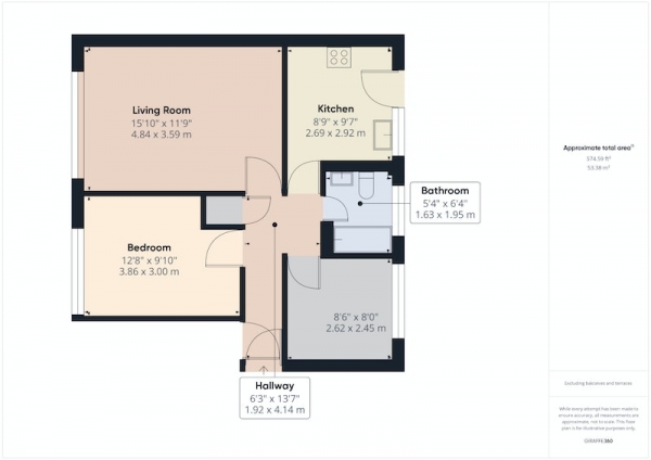Floor Plan Image for 2 Bedroom Flat for Sale in Aidan Close, Newcastle upon Tyne, Tyne and Wear, NE13
