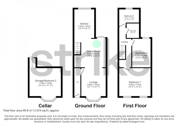 Floor Plan Image for 3 Bedroom Terraced House for Sale in Makin Street, Liverpool, Merseyside, L4