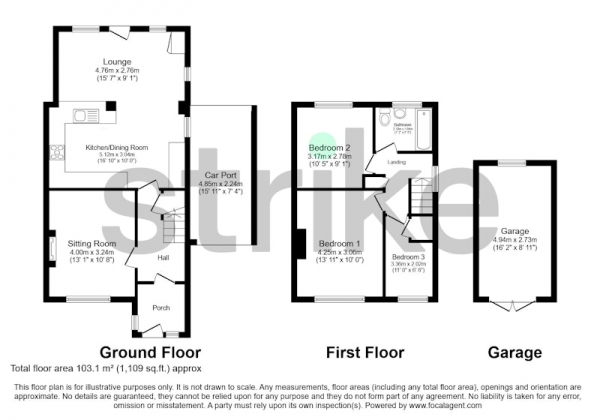 Floor Plan Image for 3 Bedroom Semi-Detached House for Sale in Willoughby Way, Hitchin, Hertfordshire, SG4