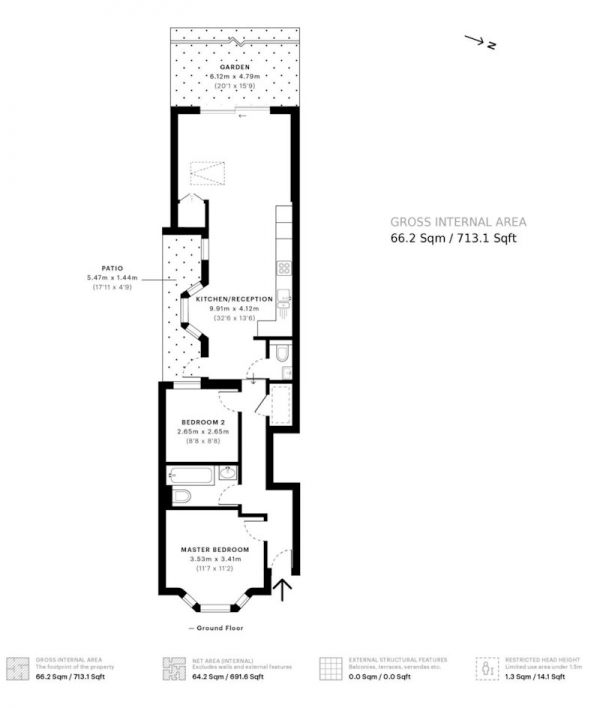 Floor Plan Image for 2 Bedroom Flat for Sale in Buckland Road, London, London, E10