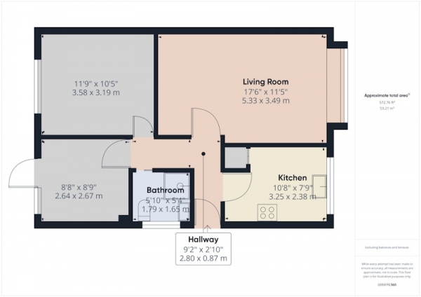 Floor Plan Image for 2 Bedroom Bungalow for Sale in Bassleton Lane, Stockton-on-Tees, North Yorkshire, TS17