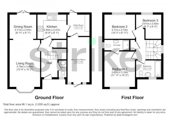 Floor Plan for 3 Bedroom Detached House for Sale in Hedgebank Close, Aintree, Liverpool, L9, L9, 9JB -  &pound290,000