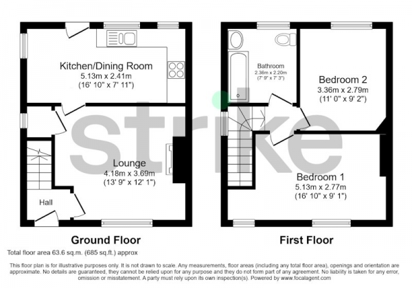 Floor Plan Image for 2 Bedroom Semi-Detached House for Sale in Fitzwilliam Road, Rotherham, South Yorkshire, S65