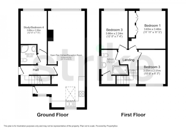 Floor Plan Image for 3 Bedroom Detached House for Sale in Perrin Street, Oxford, Oxfordshire, OX3