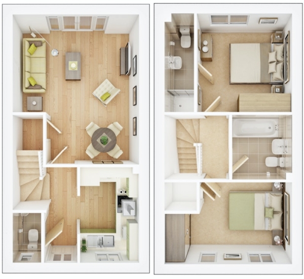 Floor Plan Image for 2 Bedroom Semi-Detached House for Sale in Swallow View, Pershore, Worcestershire, WR10