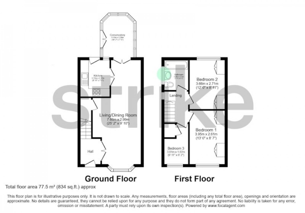 Floor Plan Image for 3 Bedroom Semi-Detached House for Sale in Brand Hill Drive, Wakefield, West Yorkshire, WF4