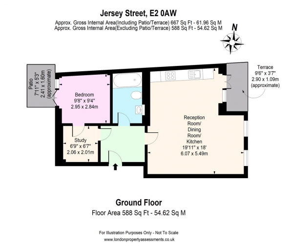 Floor Plan Image for 1 Bedroom Flat for Sale in Jersey Street, London