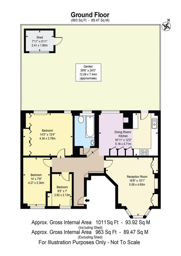 Floor Plan Image for 3 Bedroom Flat for Sale in Ainsley Street, London