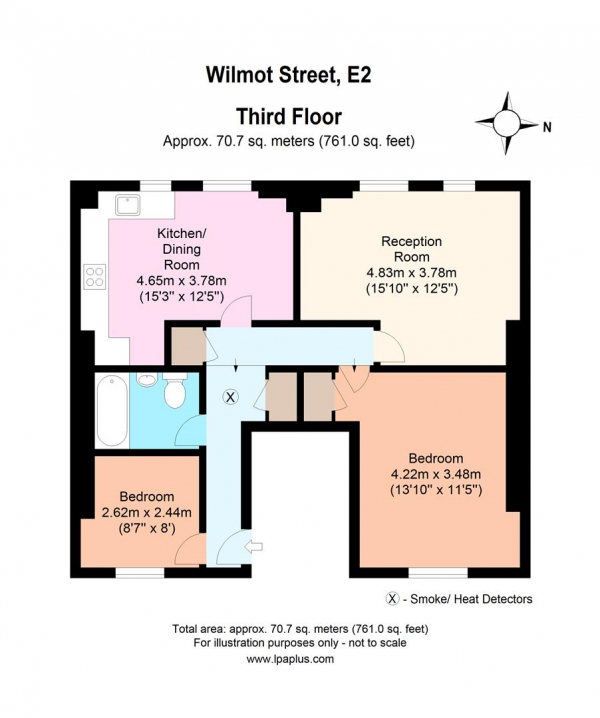 Floor Plan Image for 2 Bedroom Flat for Sale in Wilmot Street, London, E2