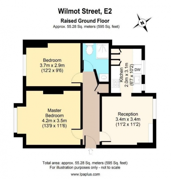 Floor Plan Image for 2 Bedroom Flat for Sale in Wilmot Street, London, E2