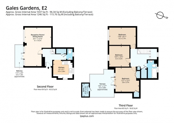 Floor Plan Image for 3 Bedroom Maisonette for Sale in Gales Gardens, London, E2