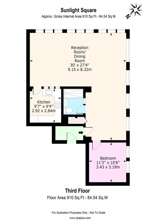 Floor Plan Image for 1 Bedroom Flat for Sale in Sunlight Square, London