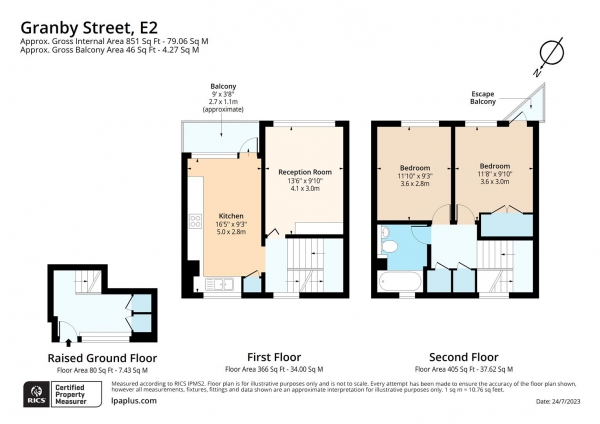 Floor Plan Image for 2 Bedroom Maisonette for Sale in Granby Street, London